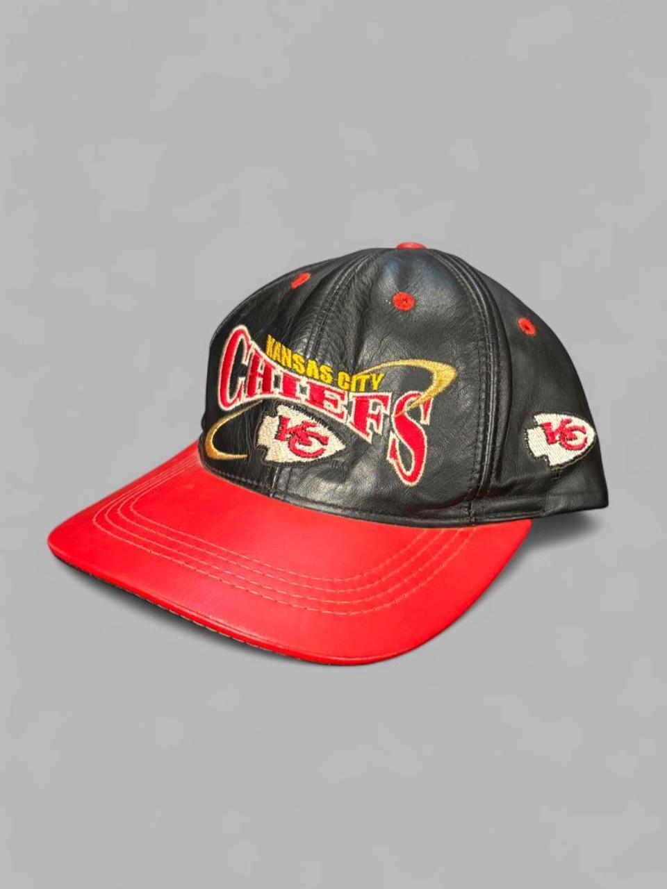 Vintage 90s Kansas City Chiefs NFL Leather Hat