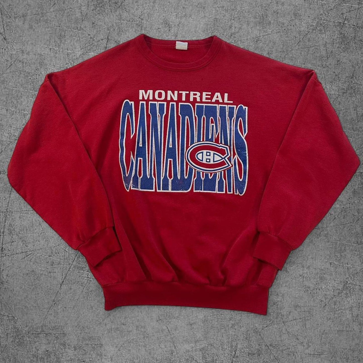 Vintage 90s Red Montreal Canadians Crewneck -L