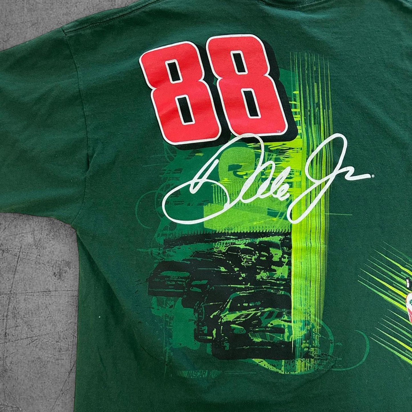 Vintage Dale Jr Green NASCAR Tee - XL