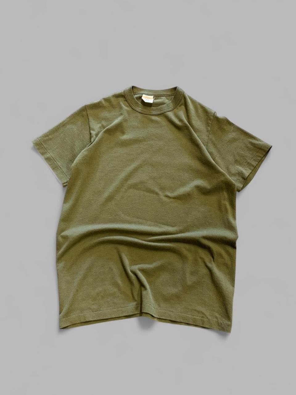 Vintage 80s Olive Green Blank Tee - M