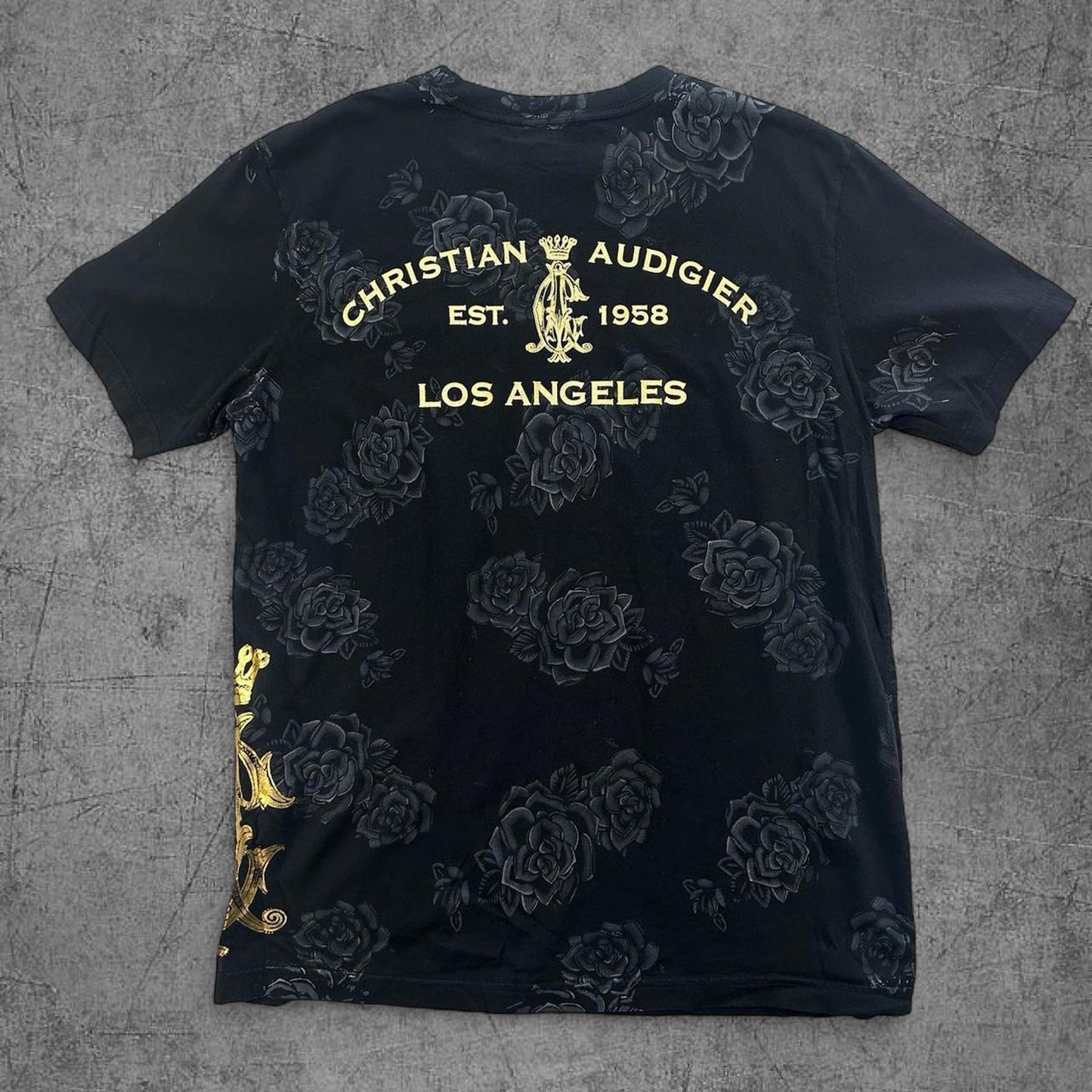 Black Christian Audigier Ed Hardy Skull Tee - L