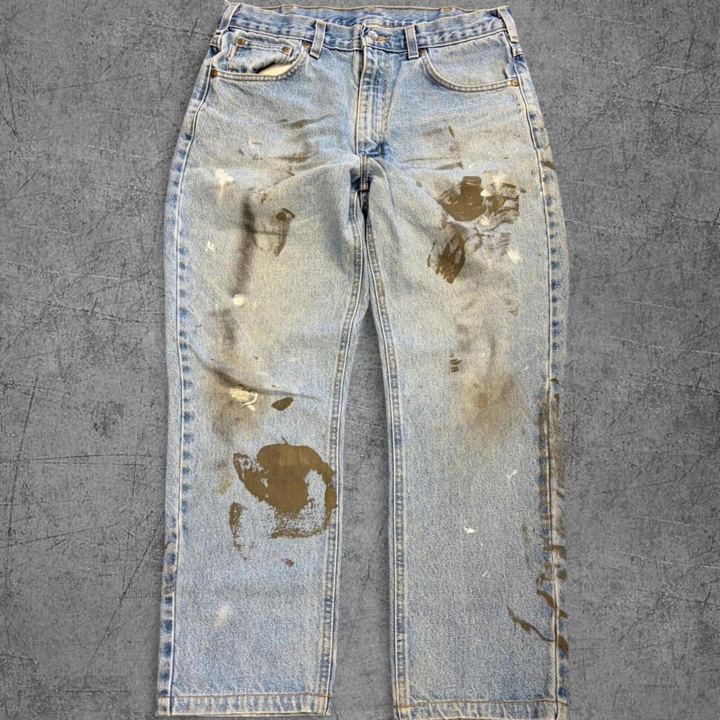 Paint Splatter Faded Carhartt Jeans - 34