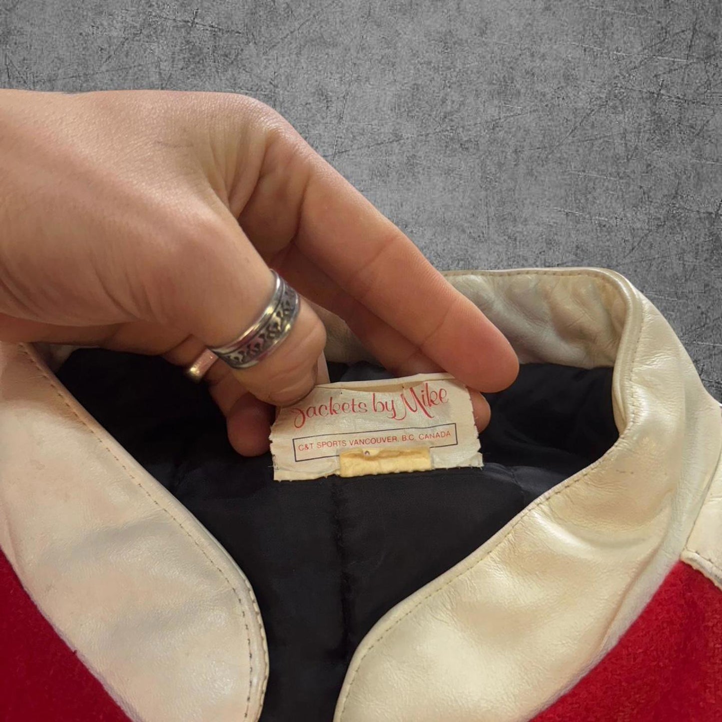 Vintage 80s Northwestern 2 Tone Leather Bomber Jacket - L