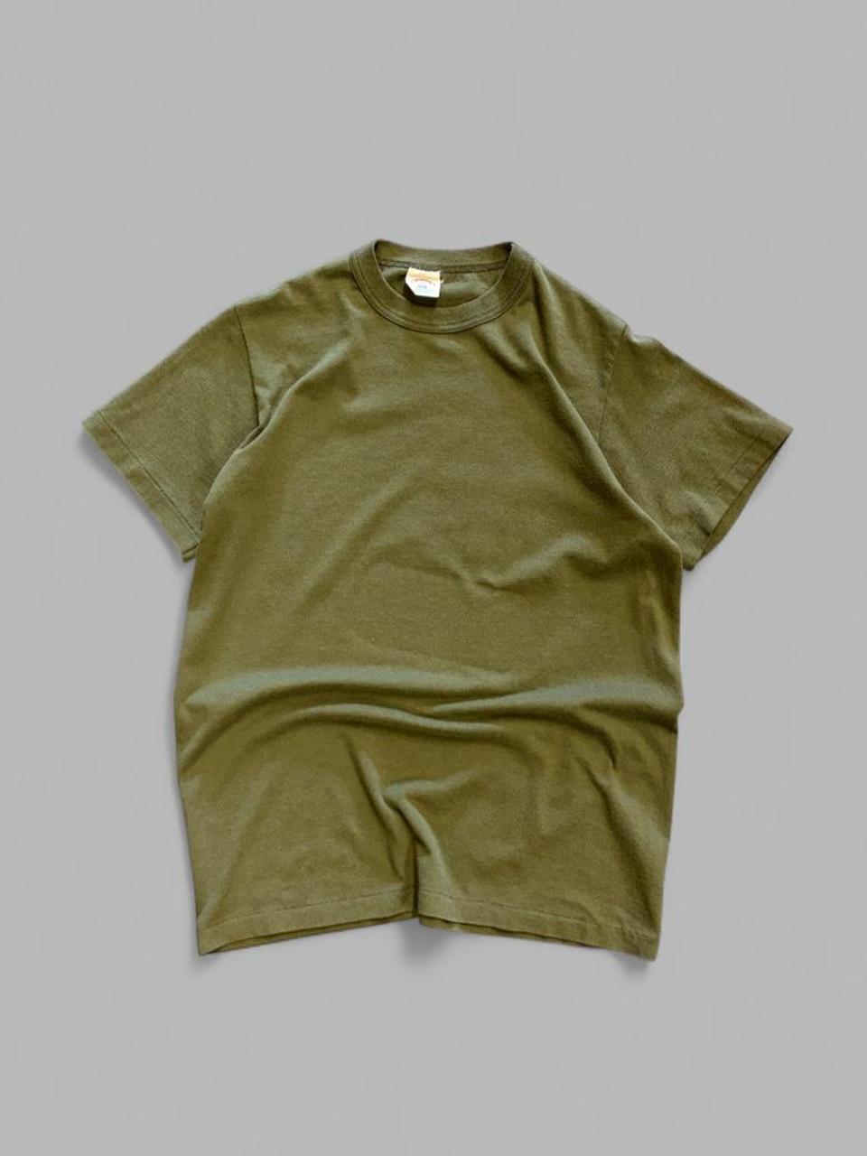 Vintage 80s Olive Green Blank Tee - M