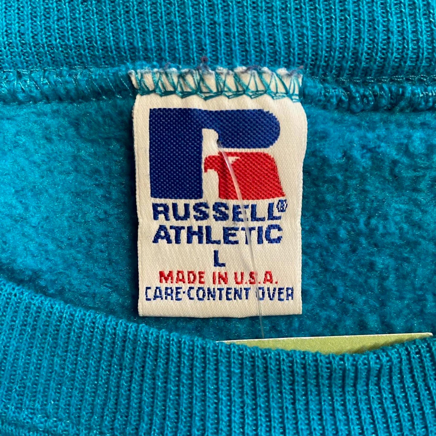 Vintage 90s Russell Athletic Turquoise Crewneck - L