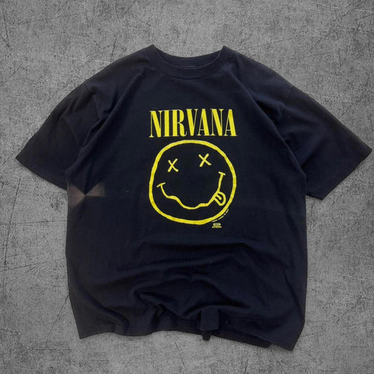 90s Nirvana Smiley Face Tee - XL