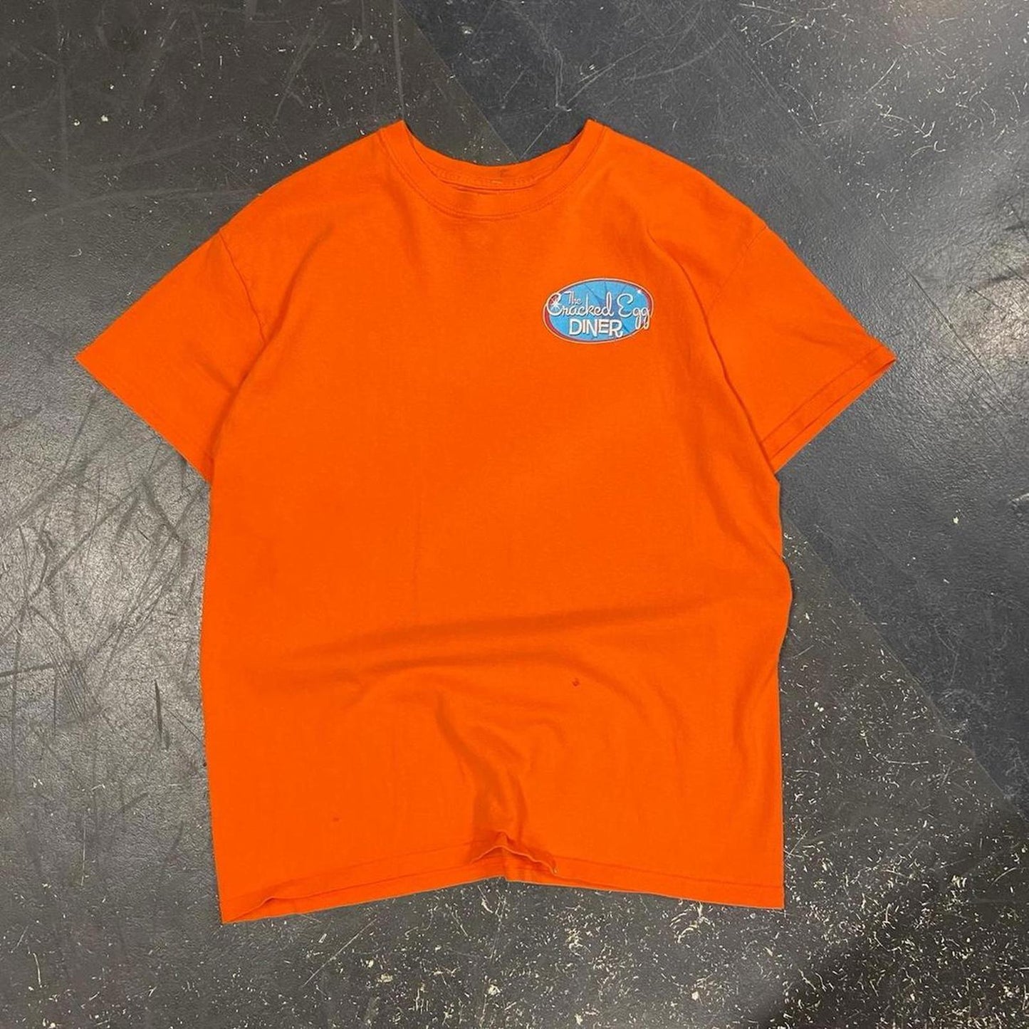 Cracked Egg Chicken Diner Biker Tee - M