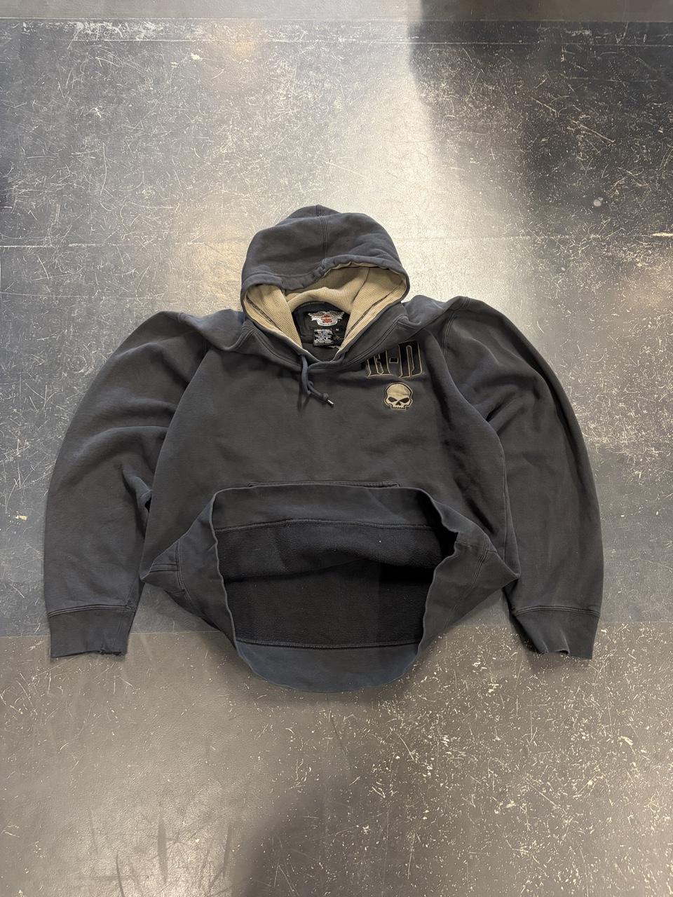 Y2K Faded Skull Harley Davidson Hoodie - M