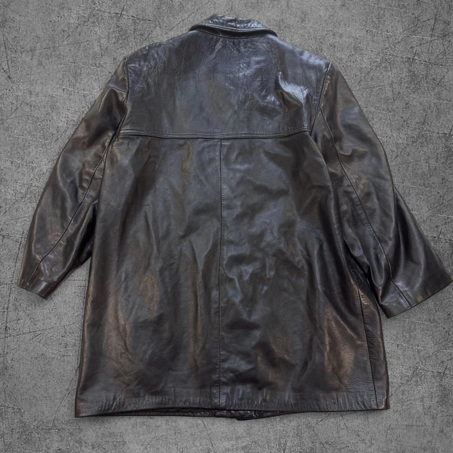 Vintage Danier Button Up Leather Trench Coat - XL