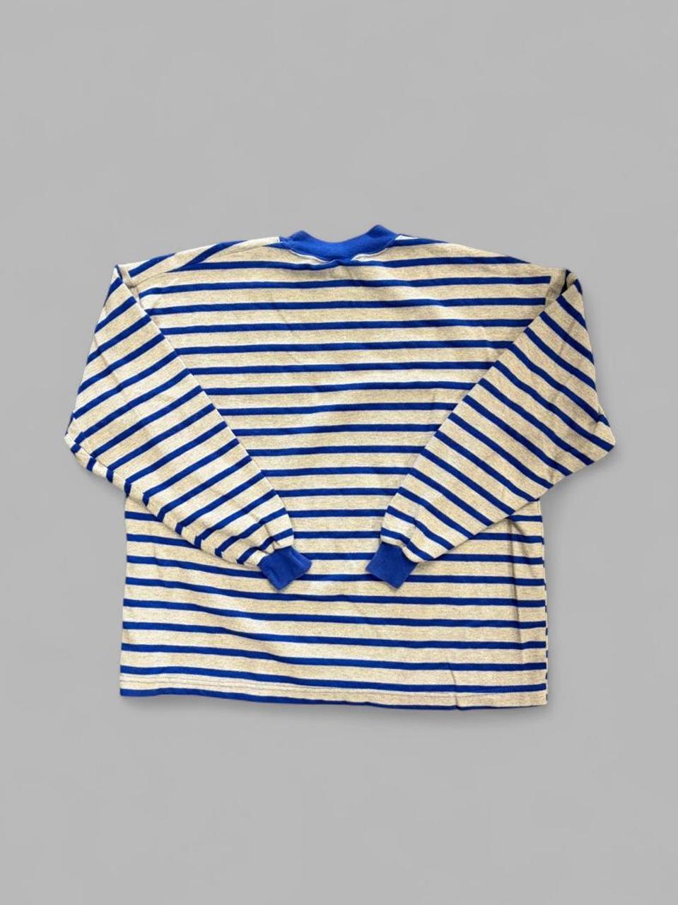 Vintage Blue / Grey Striped Long Sleeve - XL