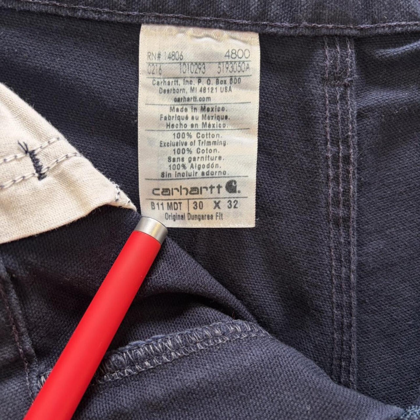 Navy Carhartt Dungaree Carpenter Pants - 30
