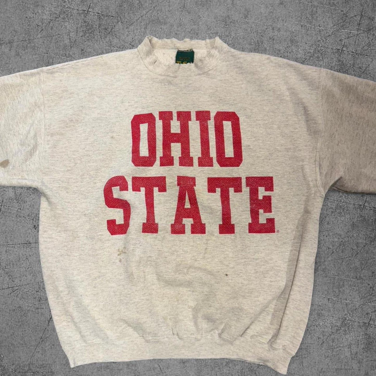 Vintage 90 Distressed Ohio State Boxy Crewneck - XL