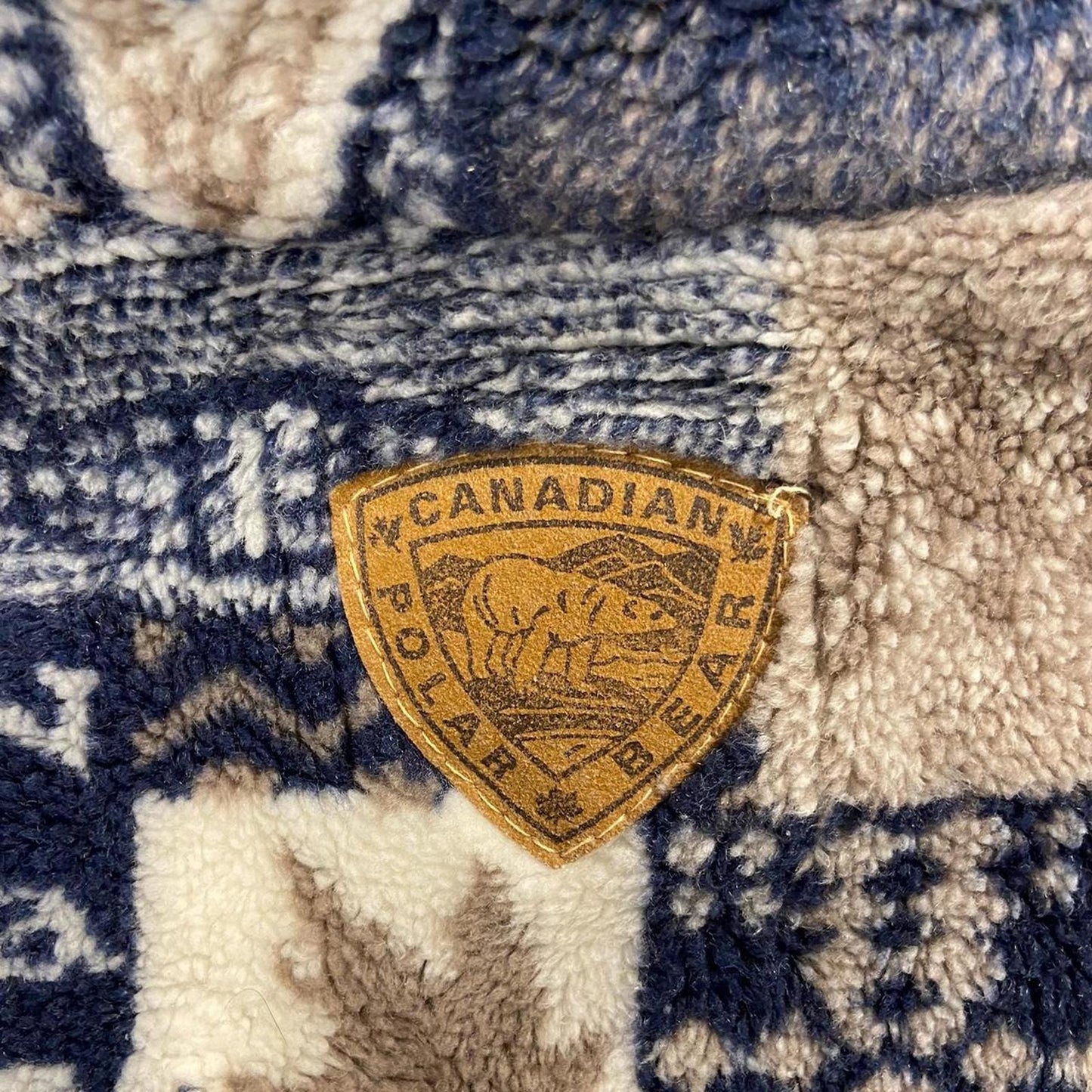90s Tan / Navy Fleece Vest - XL