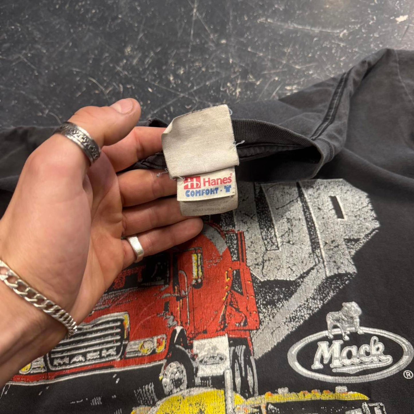 Vintage Distressed Mack Trucks Tee - L