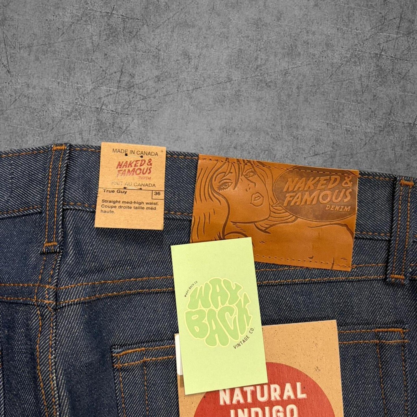 Deadstock Naked & Famous True Guy Indigo Selvedge Denim - 36