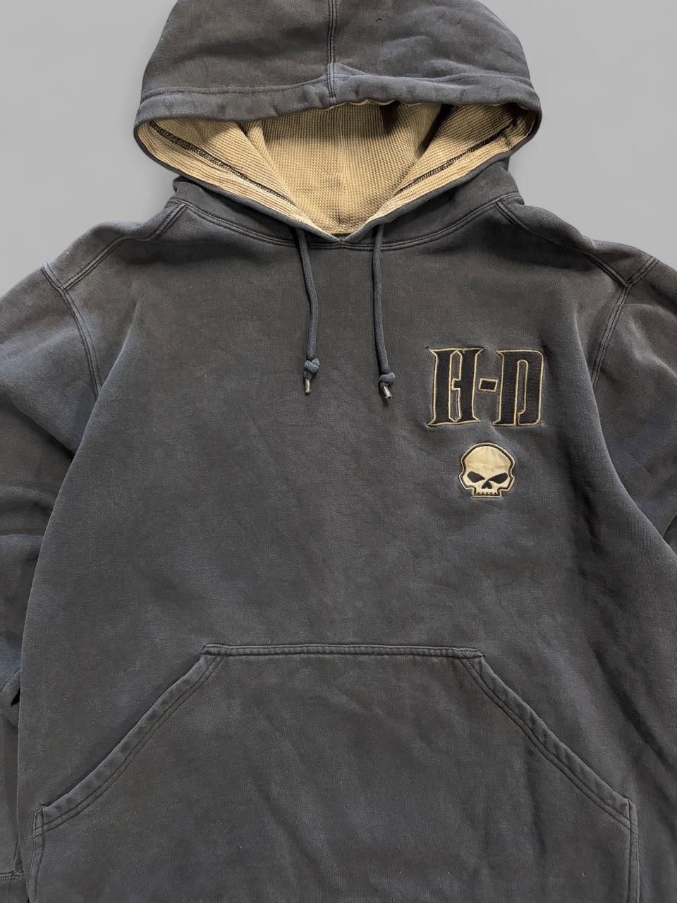 Y2K Faded Skull Harley Davidson Hoodie - M