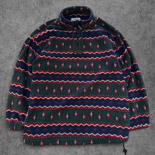 90s Cherokee Abstract Quarter Zip Fleece - M