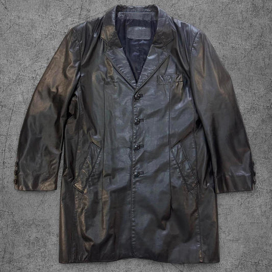 1980s The Leather Ranch Leather Trench Coat - L
