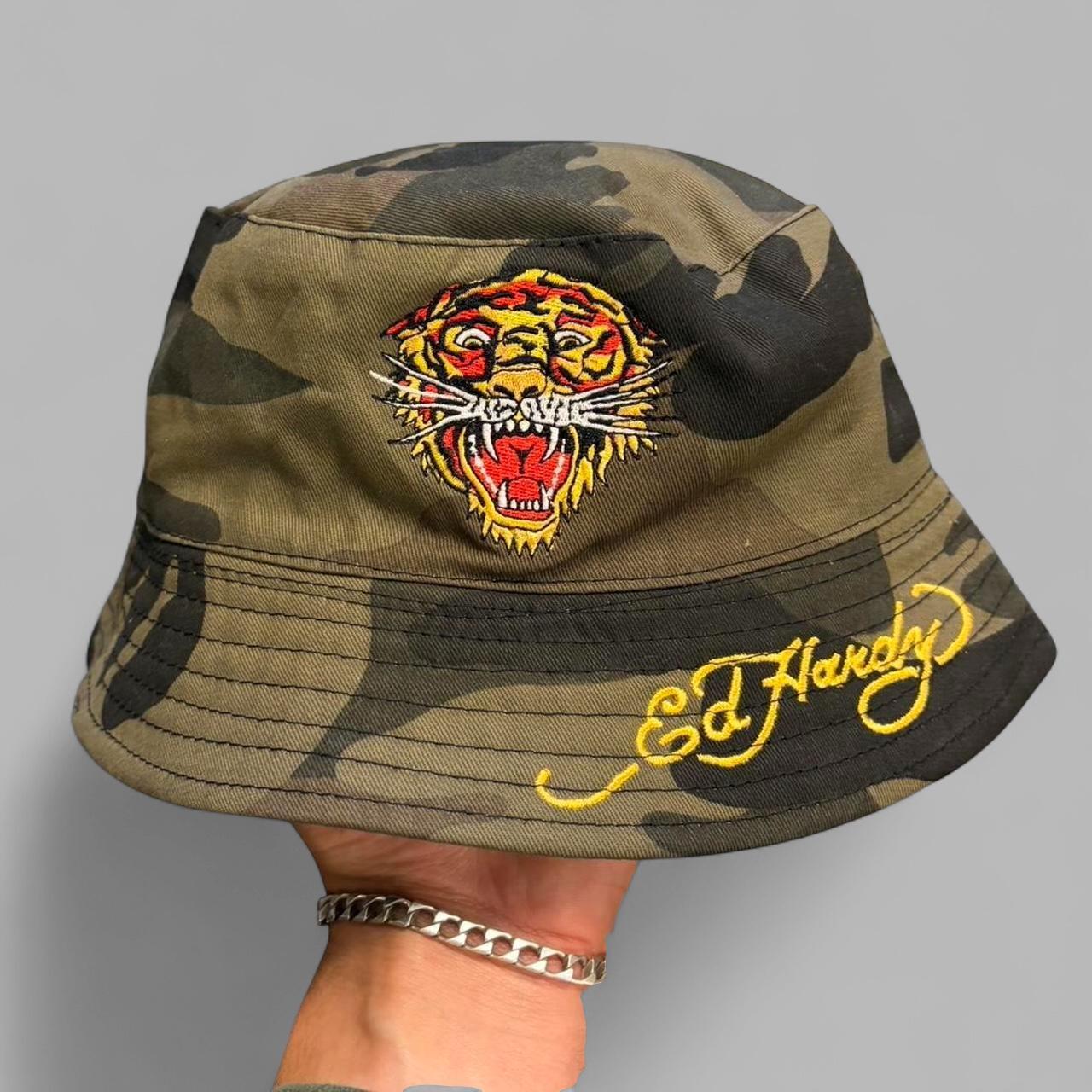 Y2K Ed Hardy Camo Bucket Hat