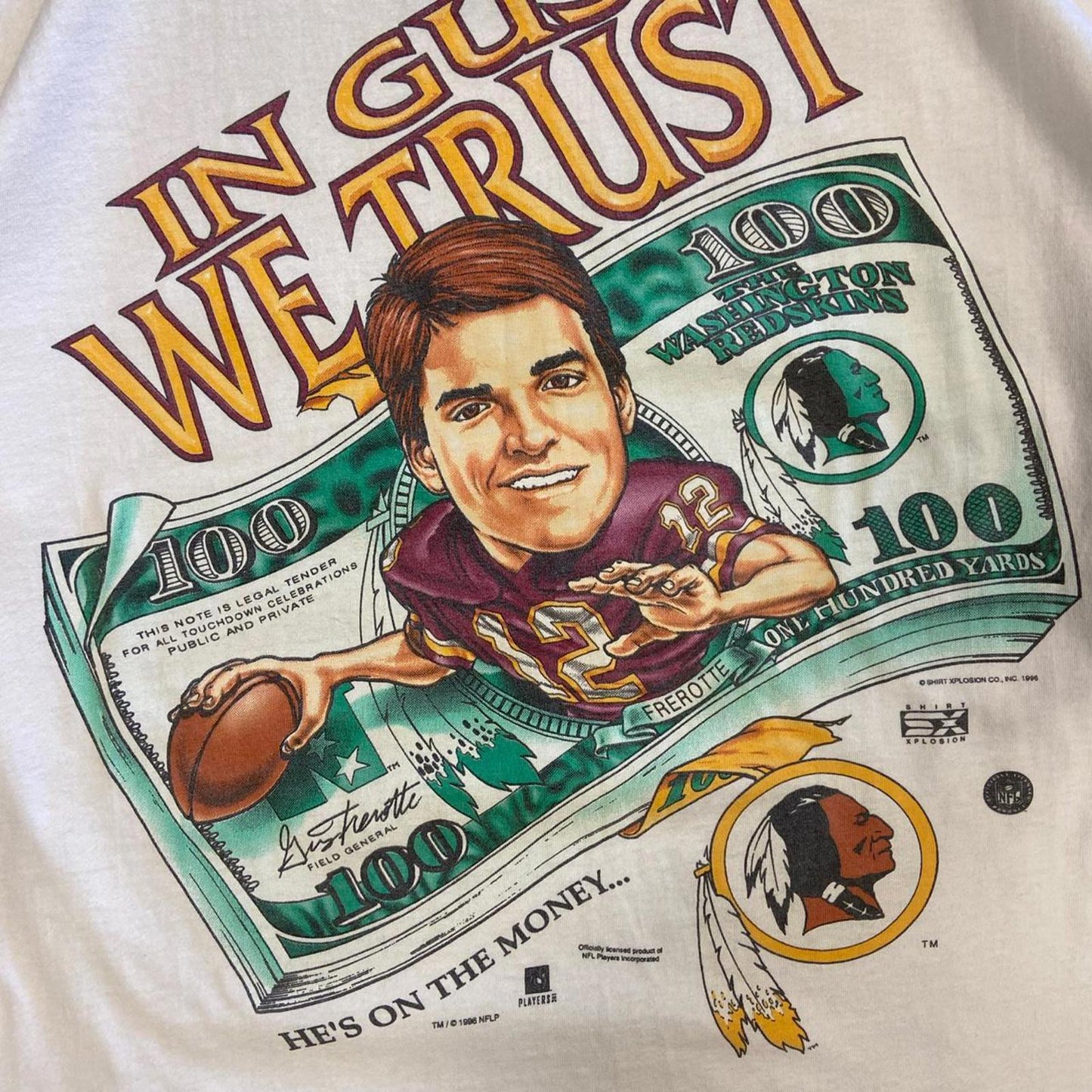 1996 Gus Frerotte ‘He’s On The Money’ Reskins NFL Tee - XL