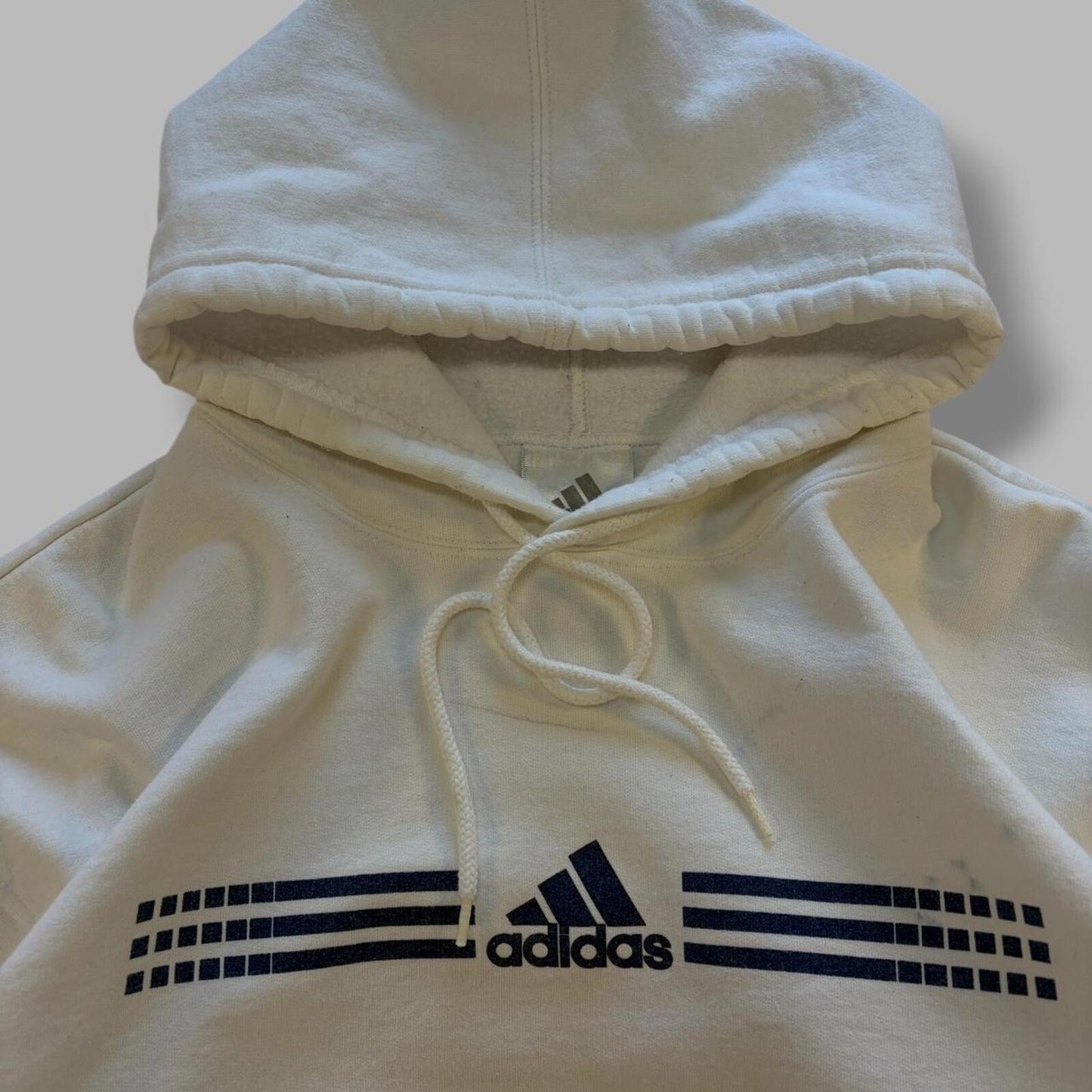 Vintage White Adidas Hoodie - L