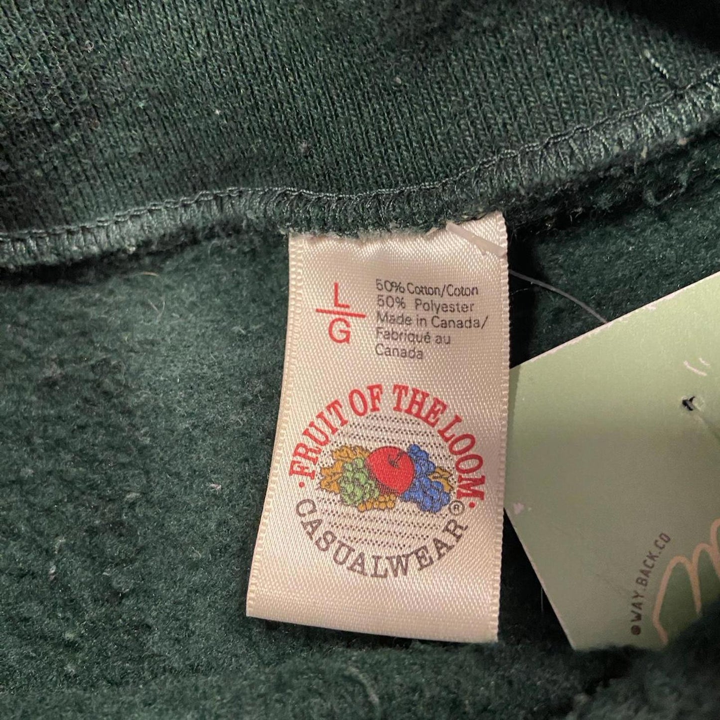 90s Forest Green Fruit of the Loom Blank Crewneck - L