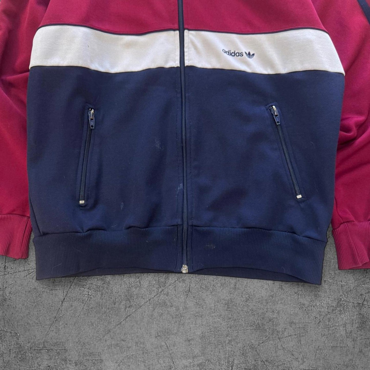 Vintage 80s Navy / Red Adidas Track Jacket - L