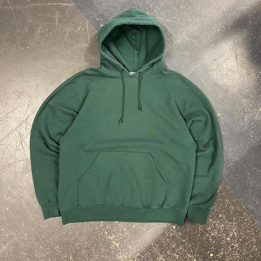 Vintage Forest Green Jerzees Blank Hoodie - L