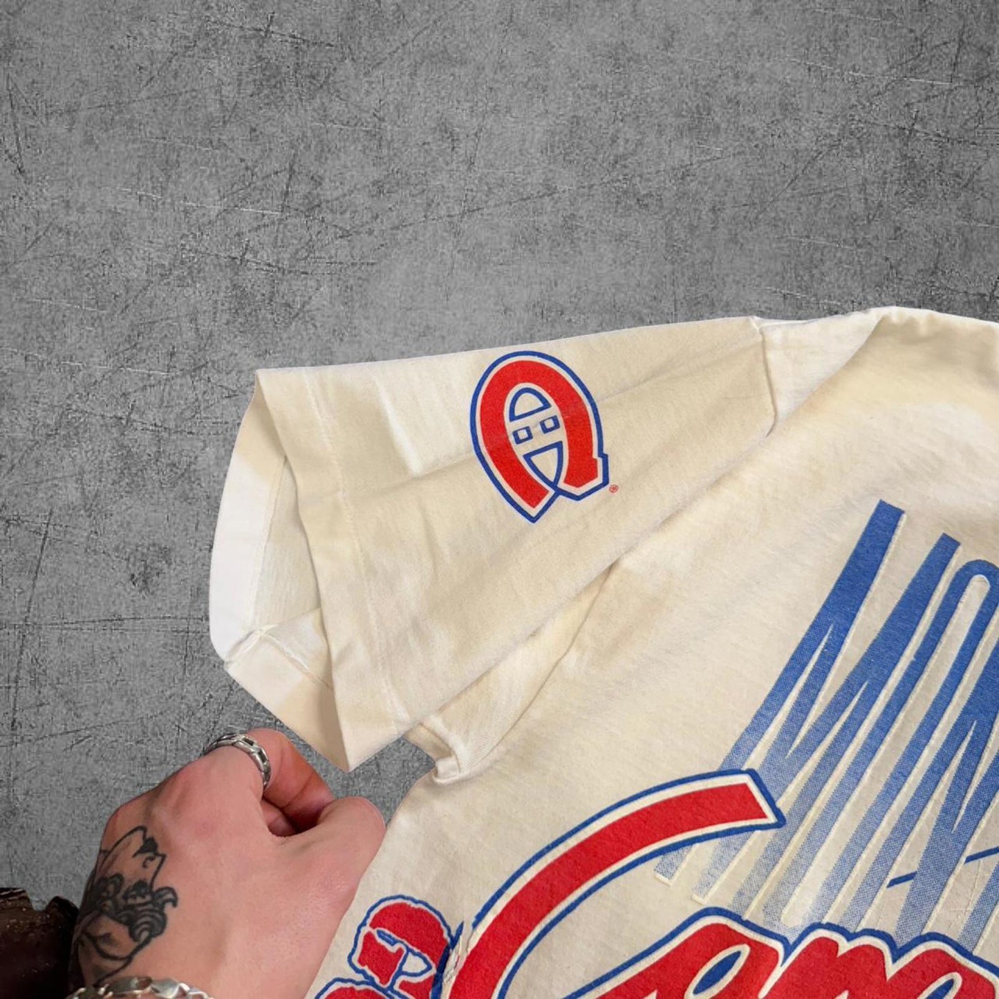 1991 NHL Montreal Canadians Bulletin AOP Hockey Tee - XL