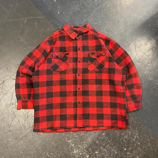 Vintage Red Plaid Button Up - XL