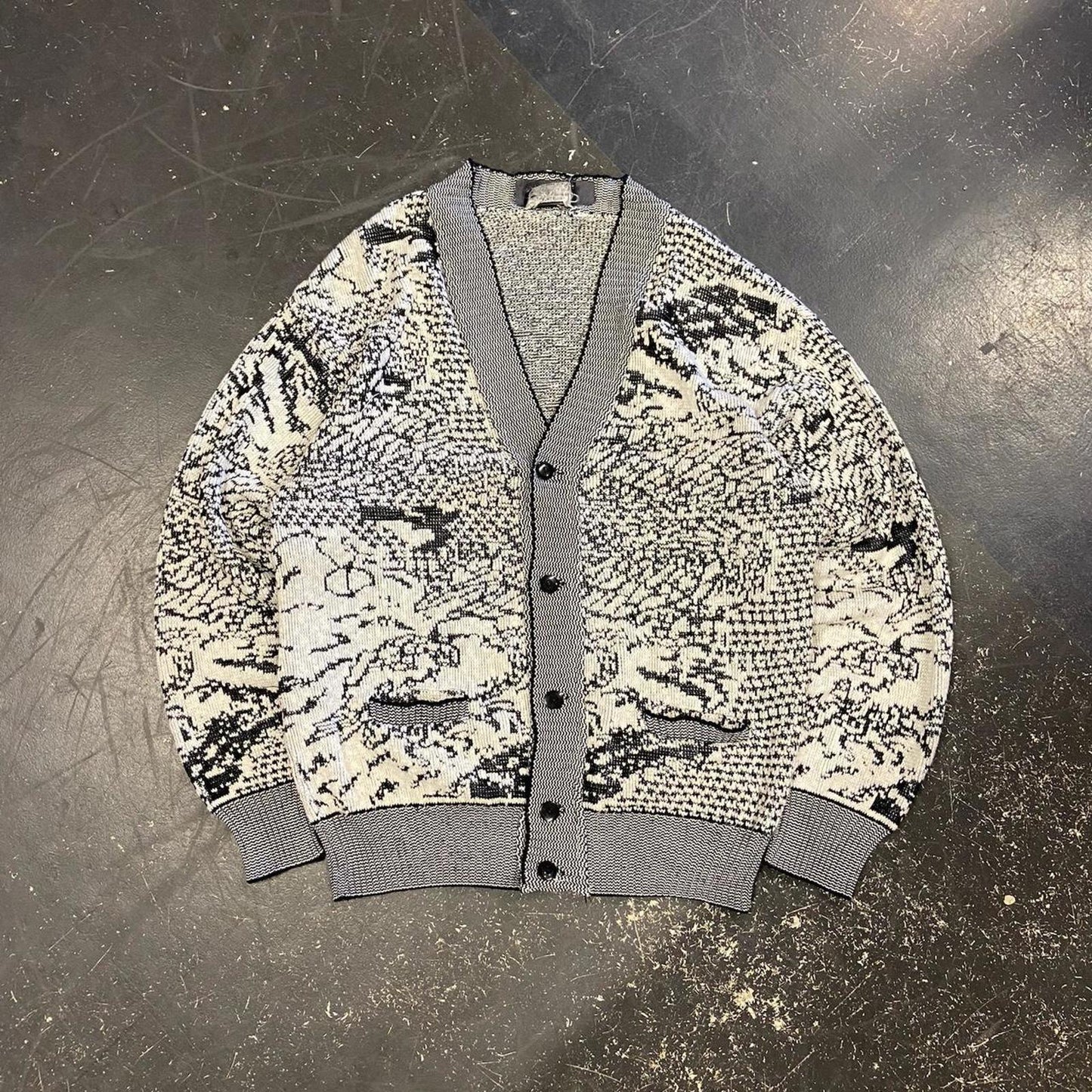Vintage Sears Patterned Cardigan - L