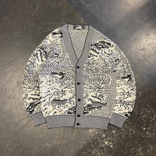 Vintage Sears Patterned Cardigan - L
