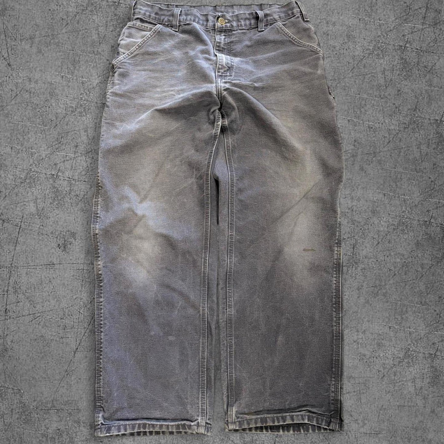 Vintage Grey Faded Carhartt Dungarees - 34
