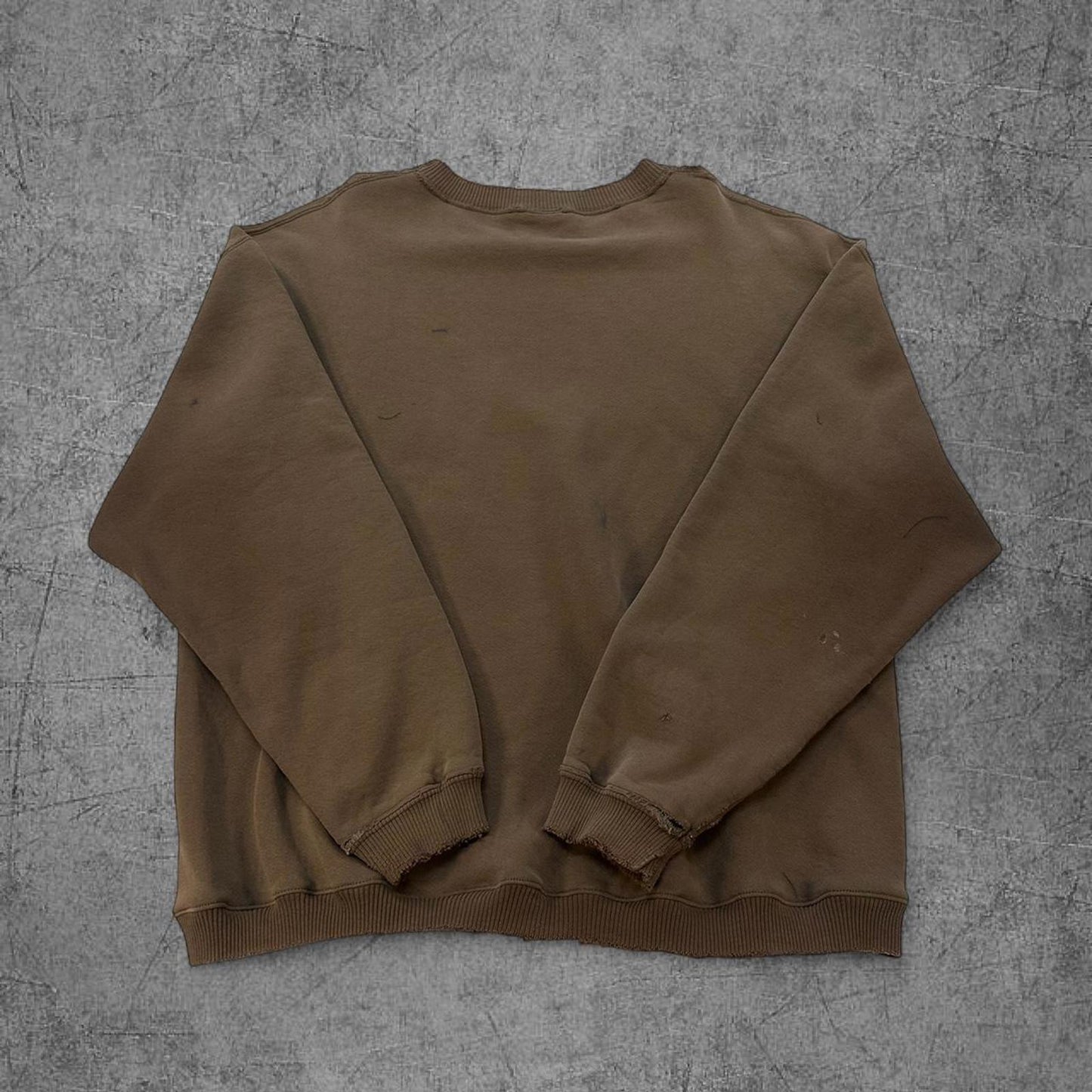 Vintage 90s Nike Centre Swoosh Brown Spellout Crewneck - XL