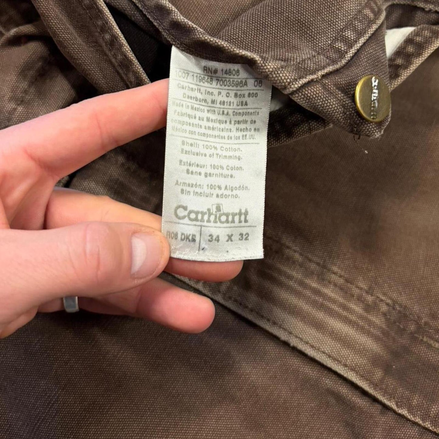 Vintage Mocha Carhartt Overalls - 34