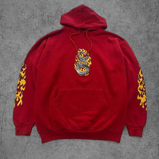 Vintage Snake Eyes Flame Hoodie - L