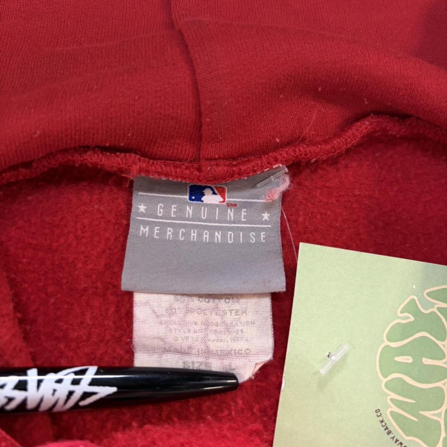 Vintage Red Zip Up Hoodie - L