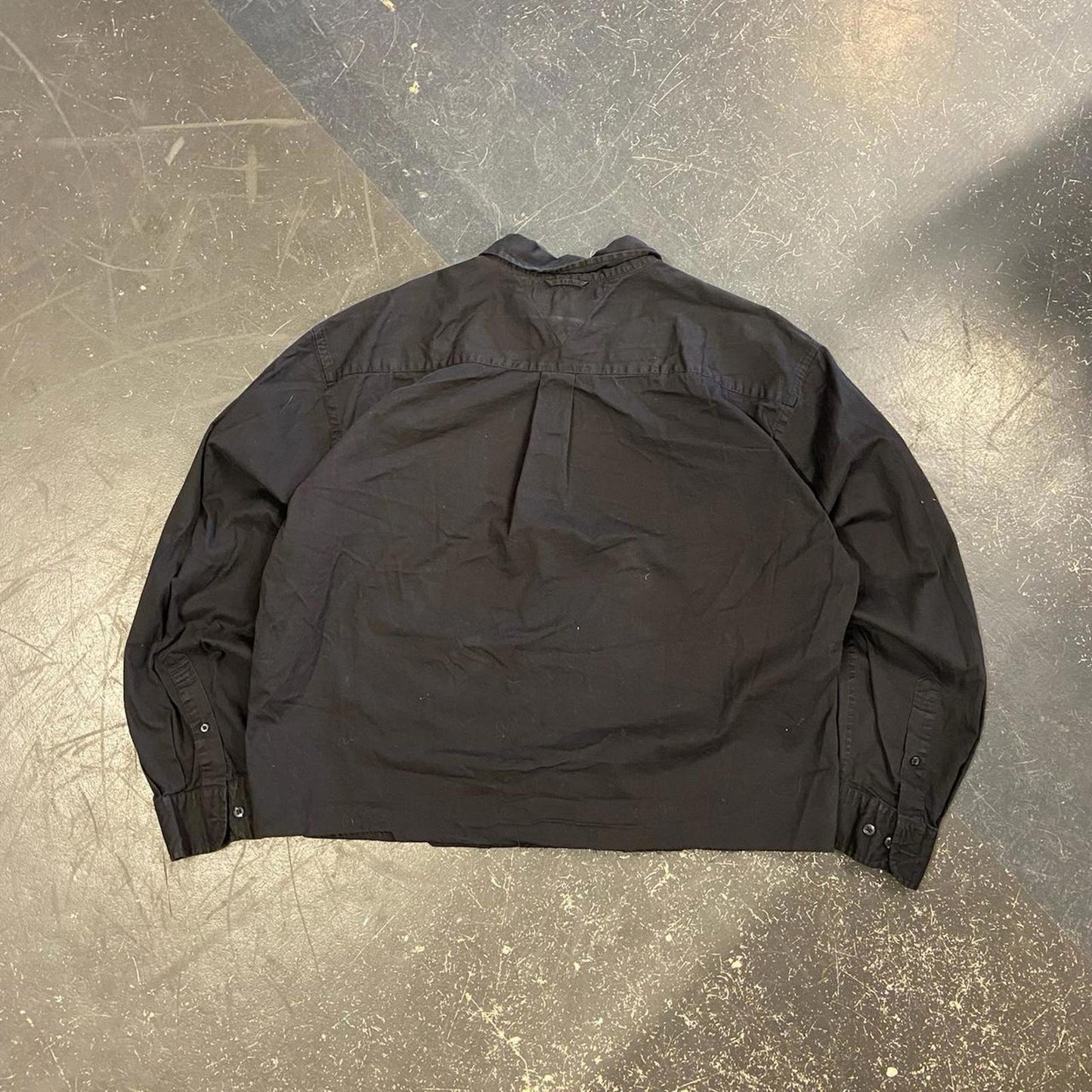 Cropped Boxy Black Tommy Button Up - XL