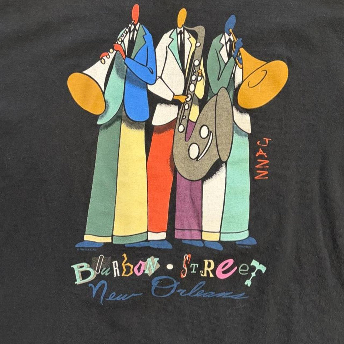 Vintage 1995 Bourbon Street New Orleans Jazz Tee - XL
