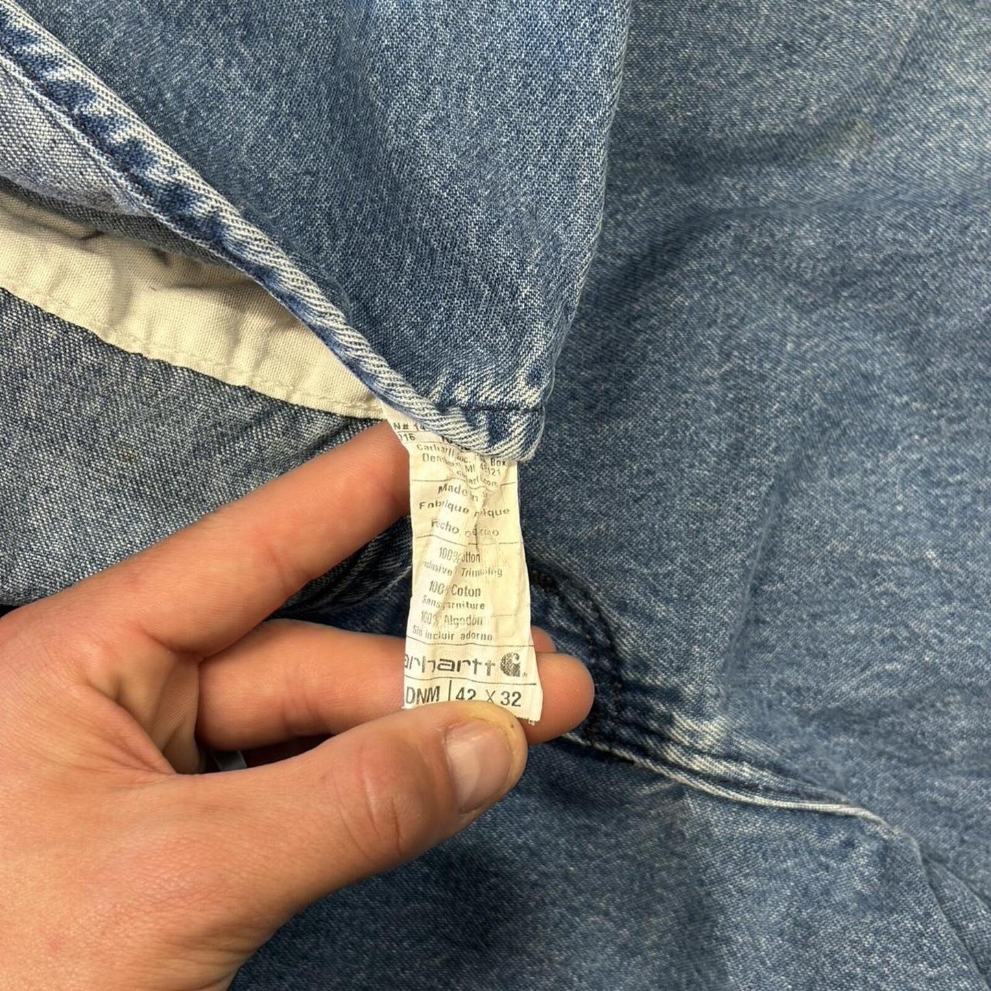 Faded Carhartt Denim Overalls - 42