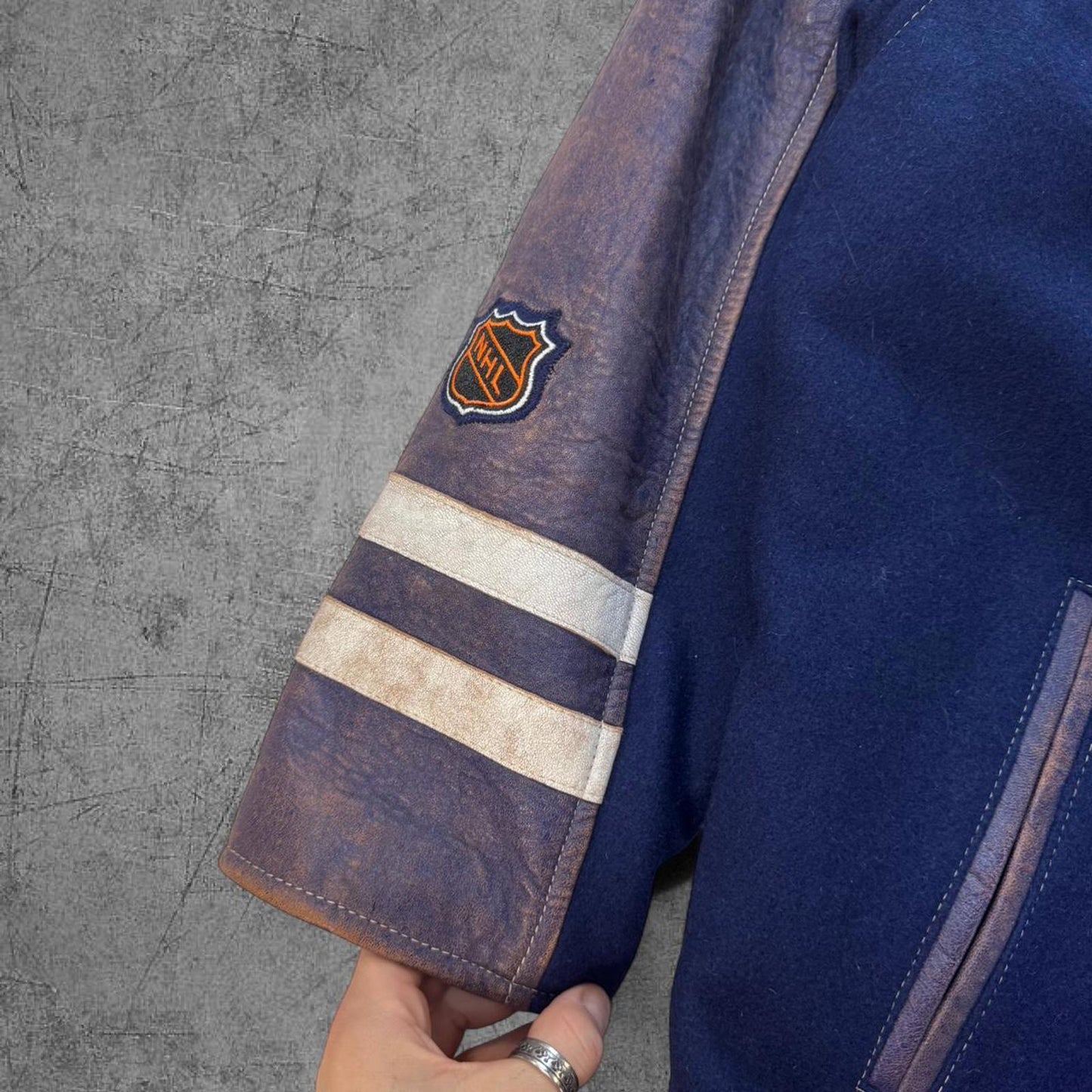 Vintage 90s NHL Labatt Blue Limited Edition Leather Coat - L