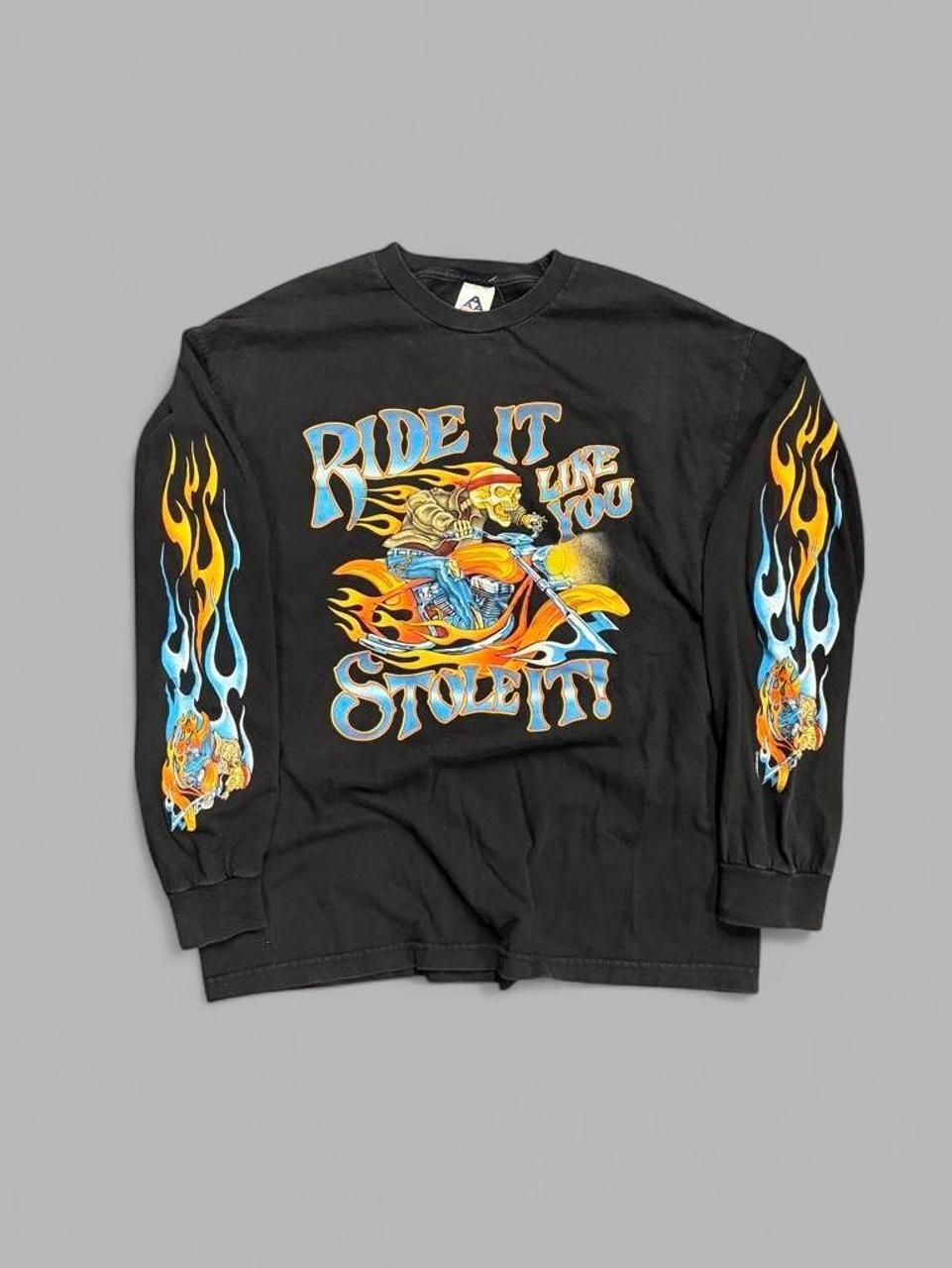 Vintage Flames Biker Long Sleeve - XL