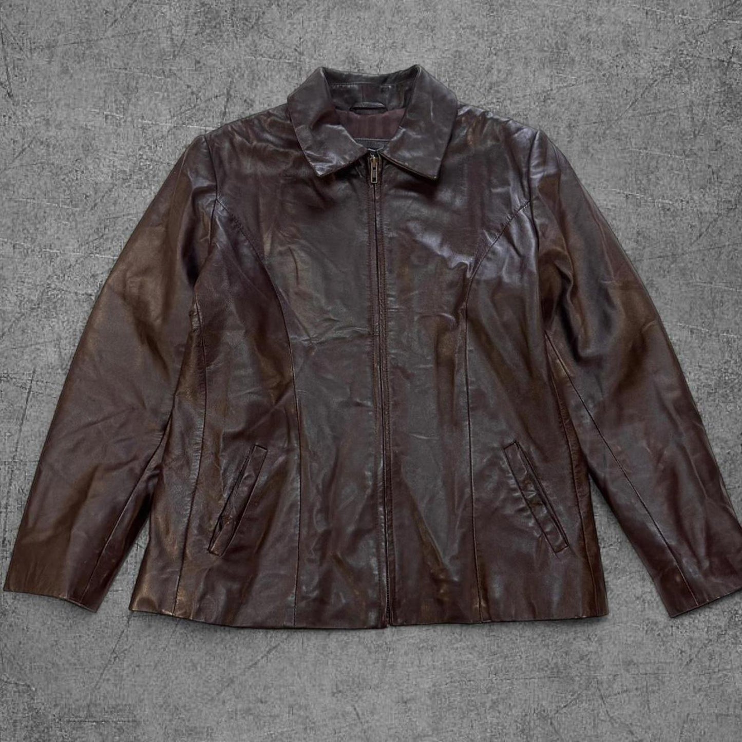 Vintage Women’s Guccini Brown Leather Jacket - L