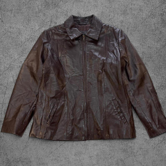 Vintage Women’s Guccini Brown Leather Jacket - L