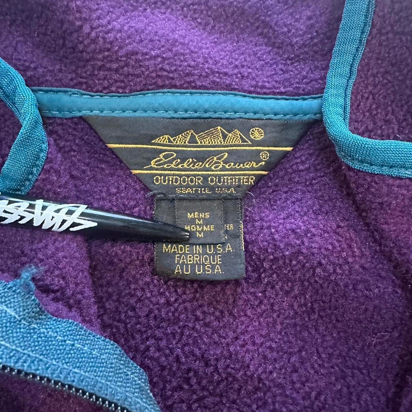 Vintage 90s Eddie Bauer Purple 1/2 Zip Fleece - M