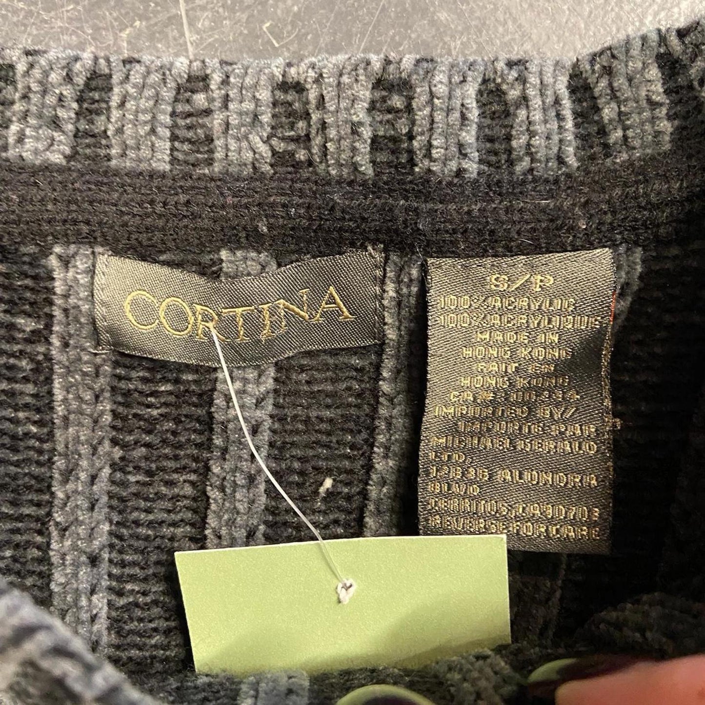 Y2K Cortina Ribbed Grey Knit - S