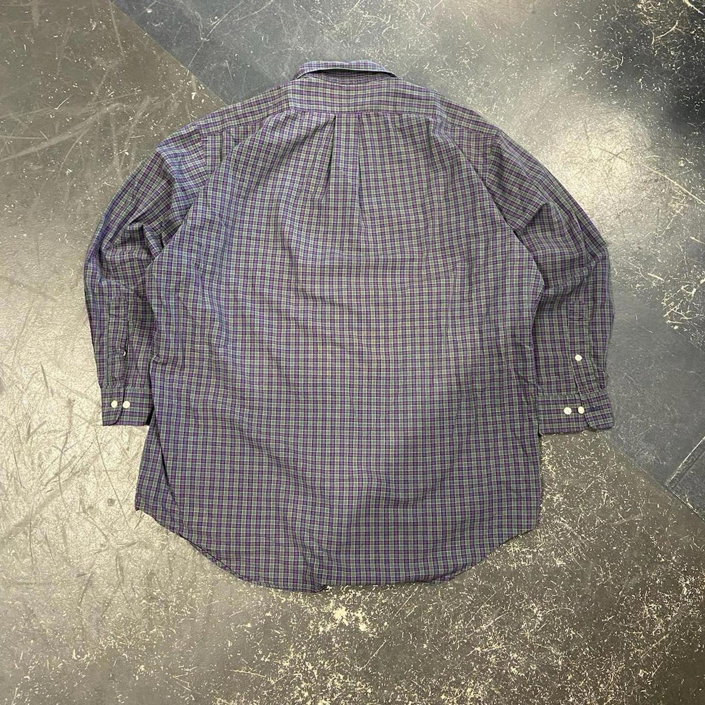 Vintage Purple / Green Polo Ralph Lauren Plaid Long Sleeve - XL