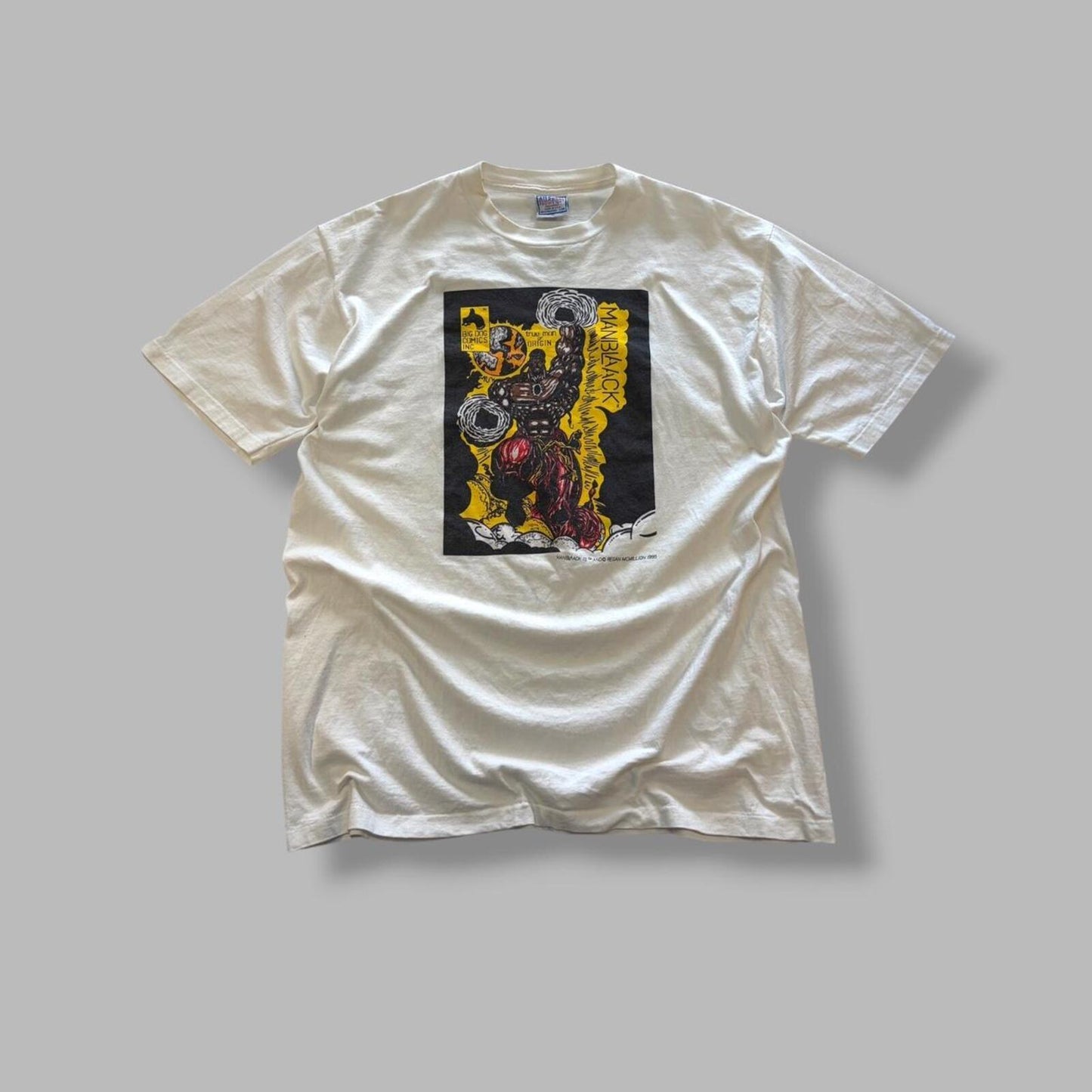 Vintage 1995 Man Black Big Dog Comic Tee - XL