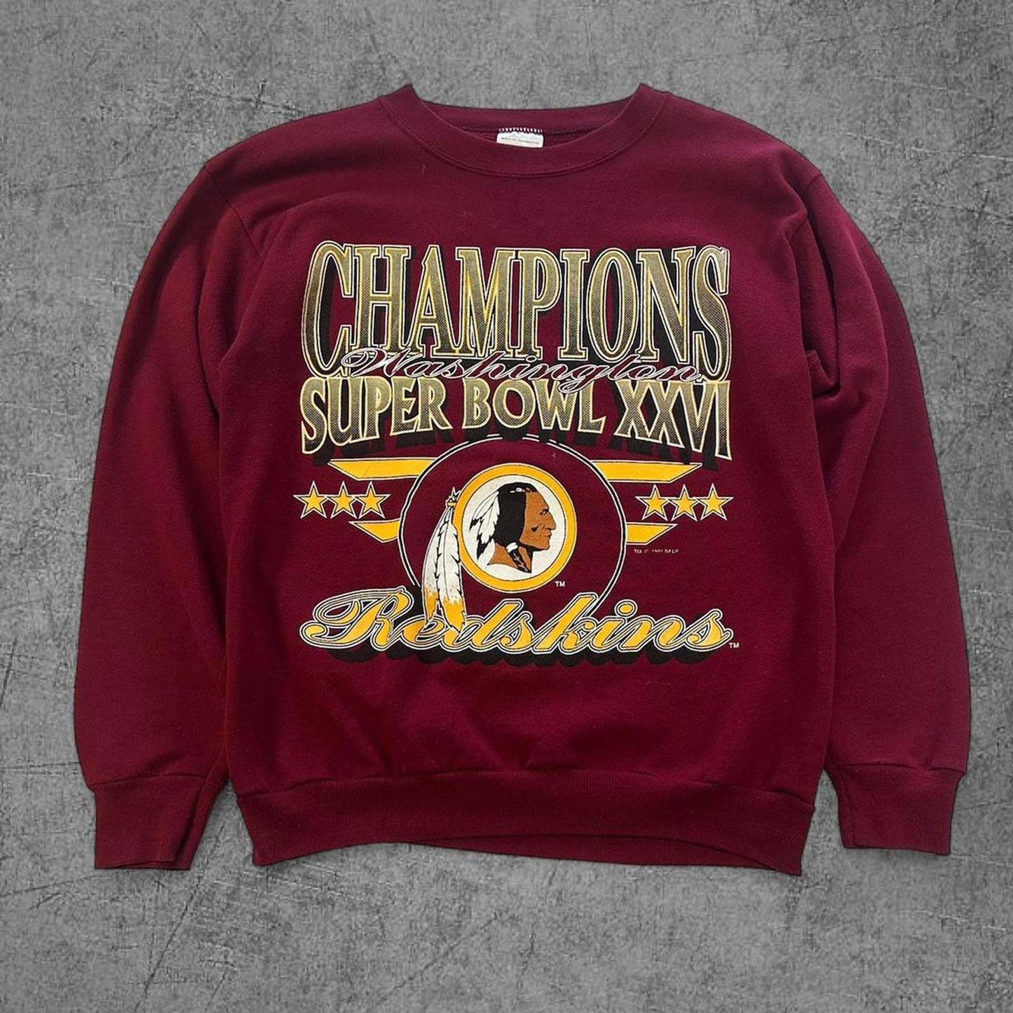Vintage 1991 Washington Redskins Super Bowl Crewneck - L