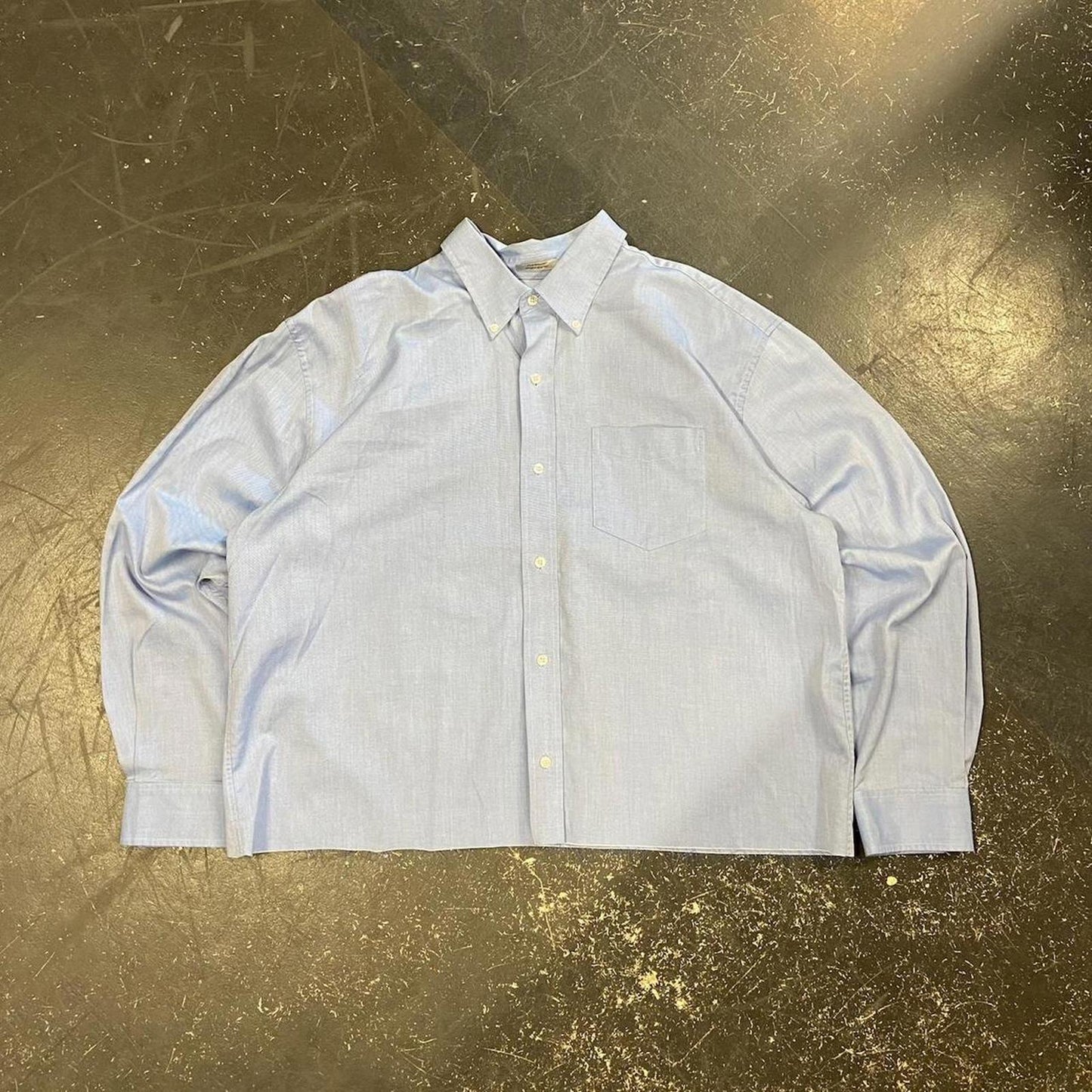 Cropped Blue Mantis Long Sleeve Button Up - XL